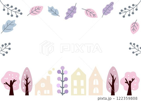 北欧スタイル街並みのフレームポストカード 122359808