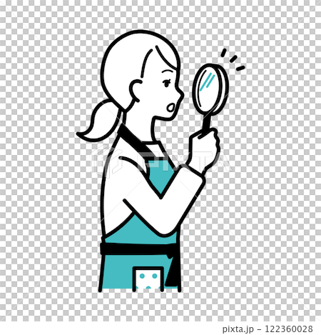 Image illustration of a housewife doing housework and daily life survey 122360028