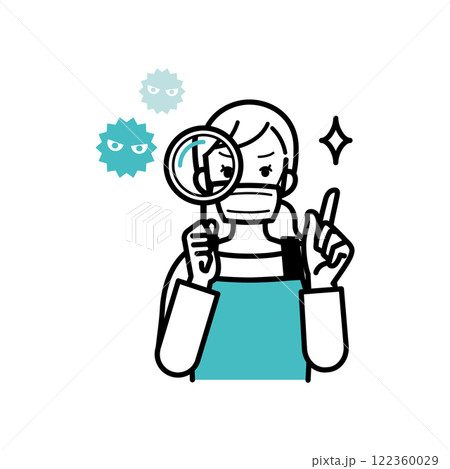 病気や衛生面の調査をする主婦のイメージイラスト 122360029