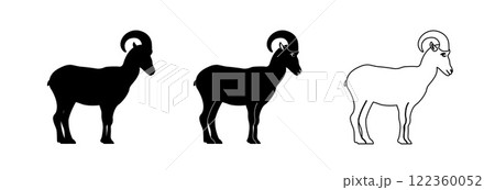 Mountain ram icon. Mountain ram icon. 122360052