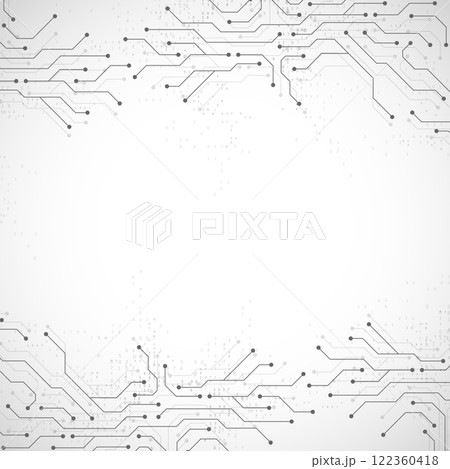 Circuit board digital abstract background. Motherboard technology texture design. AI semiconductor and computer processor on tech bg. Vector illustration 122360418