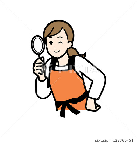 家事や生活で調査をする主婦のイメージイラスト 122360451