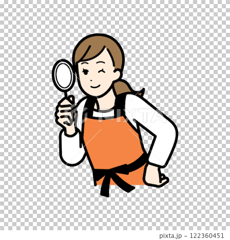 家事や生活で調査をする主婦のイメージイラスト 122360451