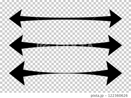 伸びる矢印のセット素材 122360626