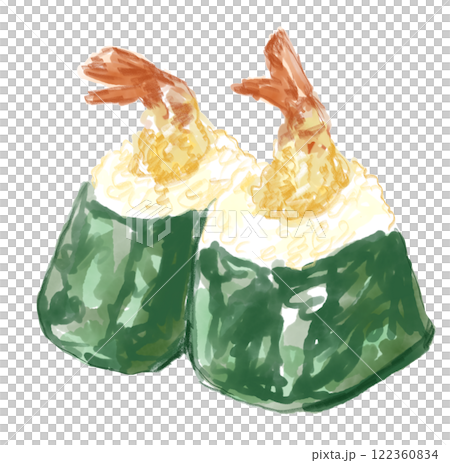 Realistic watercolor illustration of delicious tempura 122360834