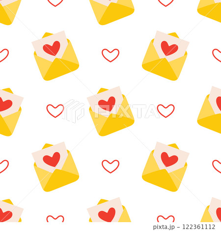 envelope with heart seamless pattern 122361112