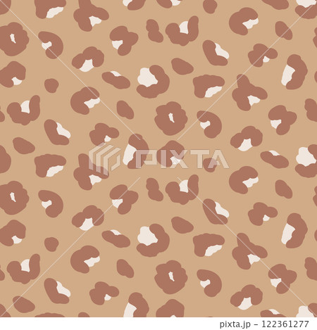 Leopard modern monochrome seamless pattern. Animal camouflage print endless background. Cheetah or panther skin texture repeat cover. Abstract jaguar fur continuous ornament. Vector illustration. 122361277