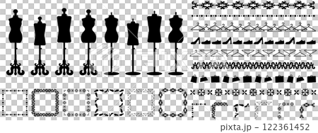 トルソーと装飾セット　ブラック 122361452