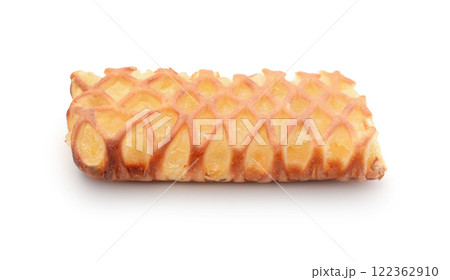 Apple strudel isolated on white. 122362910