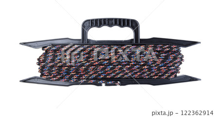Synthetic strong rope isolated on white. 122362914