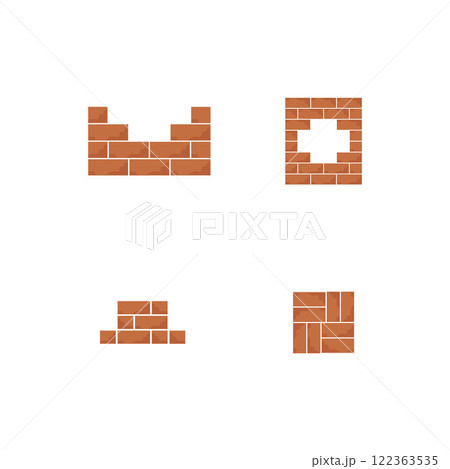 brick wall icon illustration design template 122363535