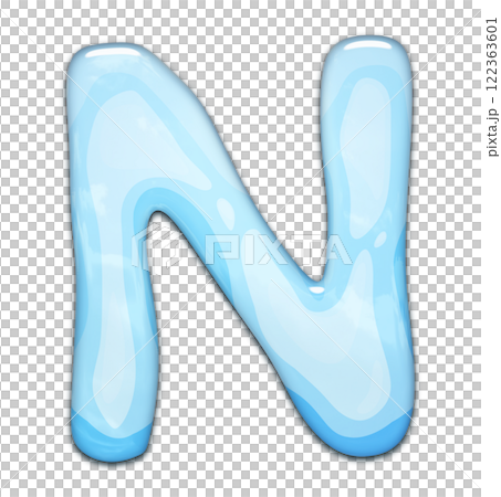 3D rendered illustration. Decorative glossy letter. Art lettering. 122363601