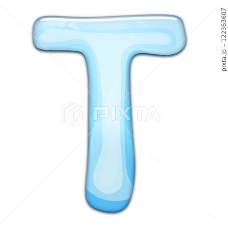 3D rendered illustration. Decorative glossy letter. Art lettering. 122363607