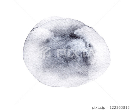 Abstract watercolor circle in monochrome tones with grunge texture 122363813