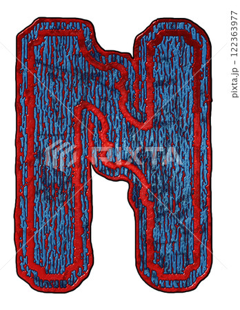 Decorative grunge letter. Creative font. Art lettering. Decorative grunge letter. Creative font. Art lettering. 122363977