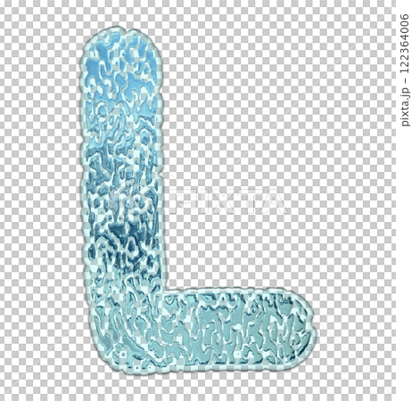 3D rendered font. Decorative liquid letter. Art lettering. 122364006