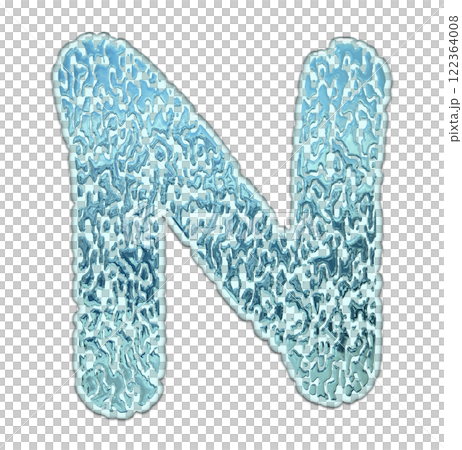 3D rendered font. Decorative liquid letter. Art lettering. 122364008