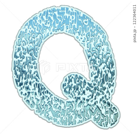 3D rendered font. Decorative liquid letter. Art lettering. 122364011