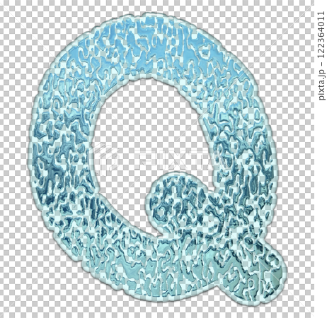 3D rendered font. Decorative liquid letter. Art lettering. 122364011