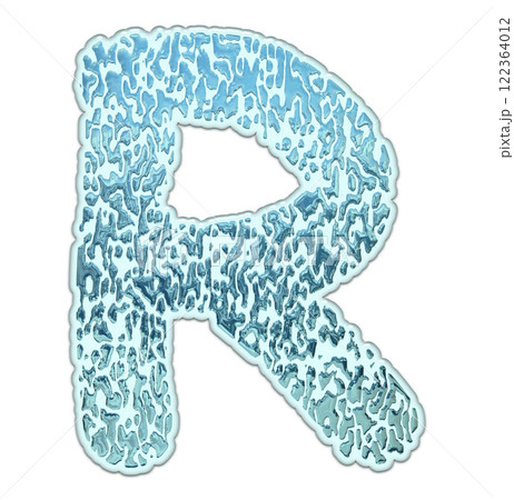 3D rendered font. Decorative liquid letter. Art lettering. 122364012