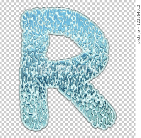 3D rendered font. Decorative liquid letter. Art lettering. 122364012
