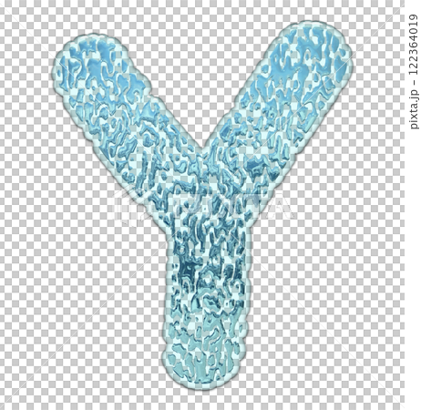 3D rendered font. Decorative liquid letter. Art lettering. 122364019