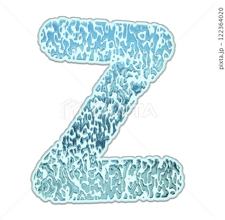 3D rendered font. Decorative liquid letter. Art lettering. 122364020