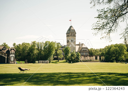 Winnipeg, Manitoba , Canada - October 2 2023 people in Assiniboine Park 122364243