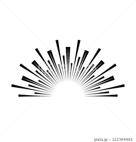 Sun icon, sunburst vector illustration element for design 122364983