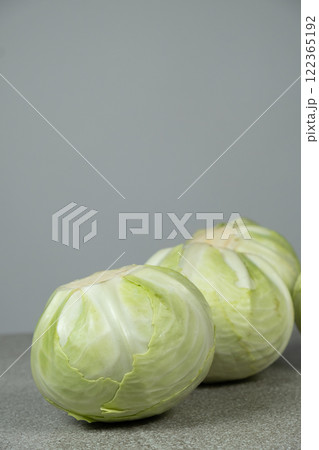 Whole heads of fresh white cabbage, place for text Whole heads of fresh white cabbage, place for text 122365192