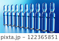medical glass ampoules on a blue background. 3D illustration. medicine and health 122365851