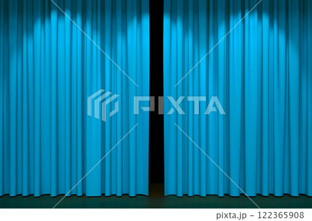 Luxury stage or windows curtains, realistic 3D illustration 122365908