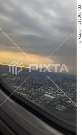 View of New York from an airplane. Vertical View of New York from an airplane. Vertical 122366432