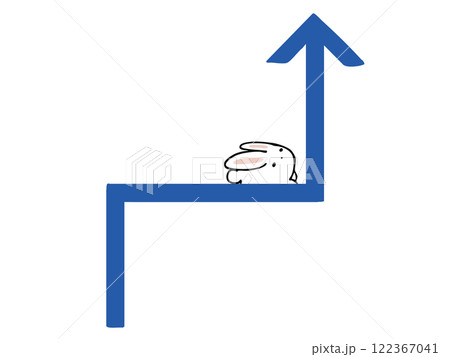 階段状上向き うさぎ 122367041