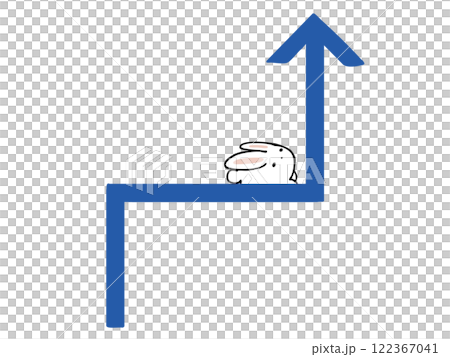 階段状上向き うさぎ 122367041