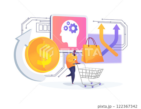 AI-Driven Upselling and Cross-Selling abstract concept vector illustration. 122367342