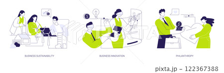 Corporate goals and values abstract concept vector illustrations. Corporate goals and values abstract concept vector illustrations. 122367388