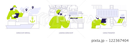 Sea transport abstract concept vector illustrations. 122367404