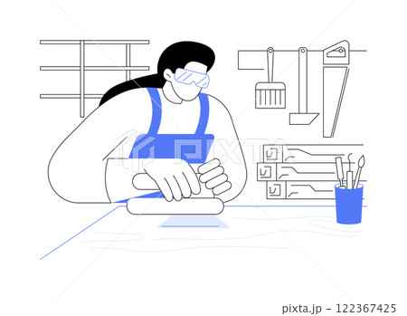 Working space isolated cartoon vector illustrations. Working space isolated cartoon vector illustrations. 122367425
