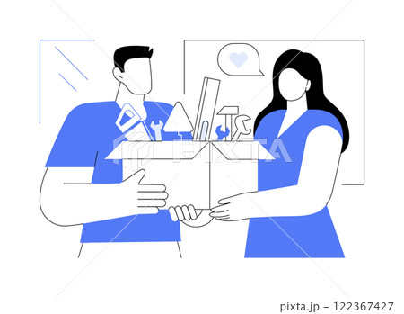 Tool donation isolated cartoon vector illustrations. Tool donation isolated cartoon vector illustrations. 122367427