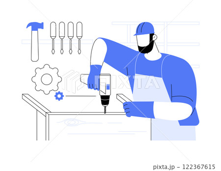 Carpenter isolated cartoon vector illustrations. Carpenter isolated cartoon vector illustrations. 122367615