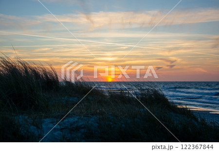 Sunset at Zingst Beach, Darss, Germany 122367844