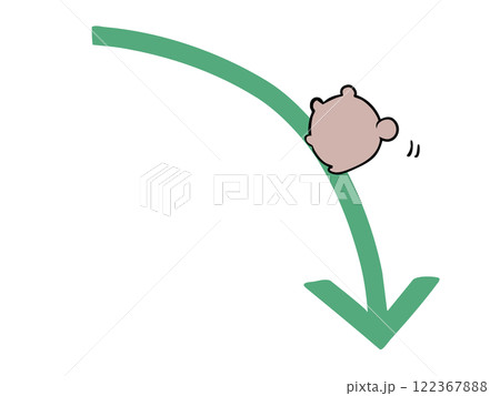 ゆるやか下向き くま ゆるやか下向き くま 122367888