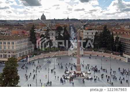 The Flaminio Obelisk at the Piazza del Popolo in Rome 122367983
