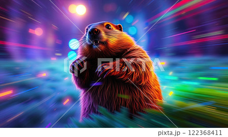 The groundhog animal, or a woodchuck. A rodent. 122368411
