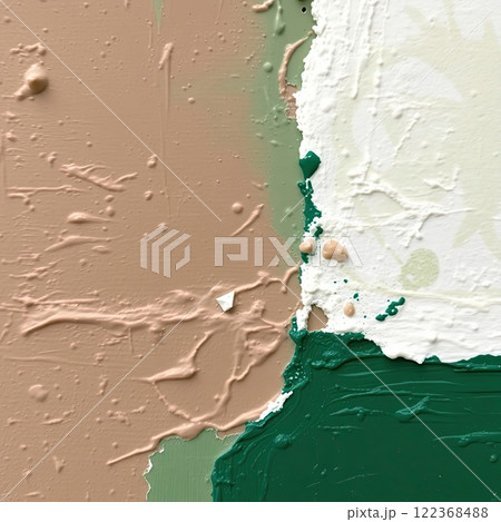 Oil painting background with random chaotic brush strokes. Artistic texture in natural earth tones. 122368488