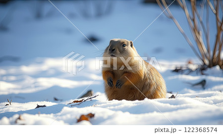 The groundhog animal, or a woodchuck. A rodent. 122368574