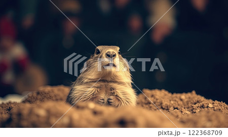 The groundhog animal, or a woodchuck. A rodent. 122368709