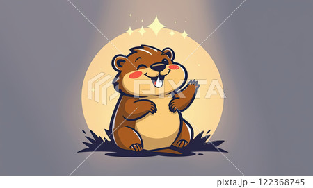 The groundhog animal, or a woodchuck. A rodent funny illustration. The groundhog animal, or a woodchuck. A rodent funny illustration. 122368745