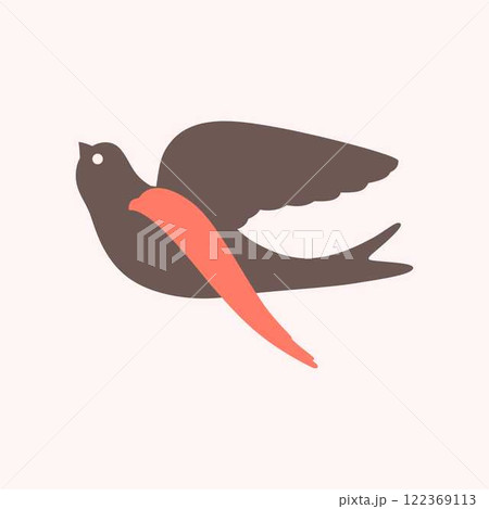 Vector illustration of a flying bird. Flat style. Bird icon. 122369113